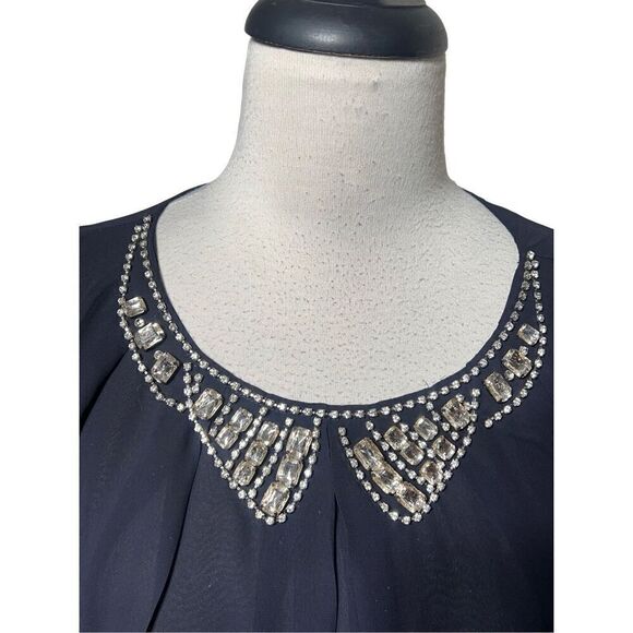 Victoria's Secret Blue Long Sleeve Sheer Chiffon Embellished Dress Size XS - Picture 3 of 7